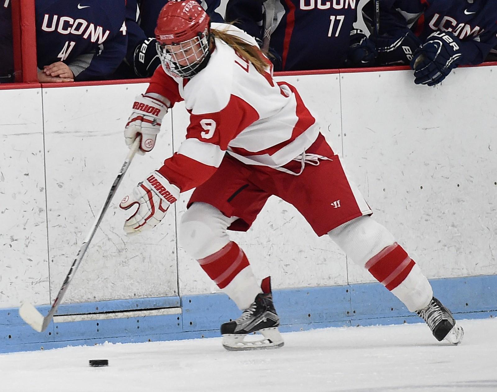 Brian Durocher is hoping senior Sarah Lefort's line finds its groove again. PHOTO BY MADDIE MALHOTRA/DAILY FREE PRESS STAFF