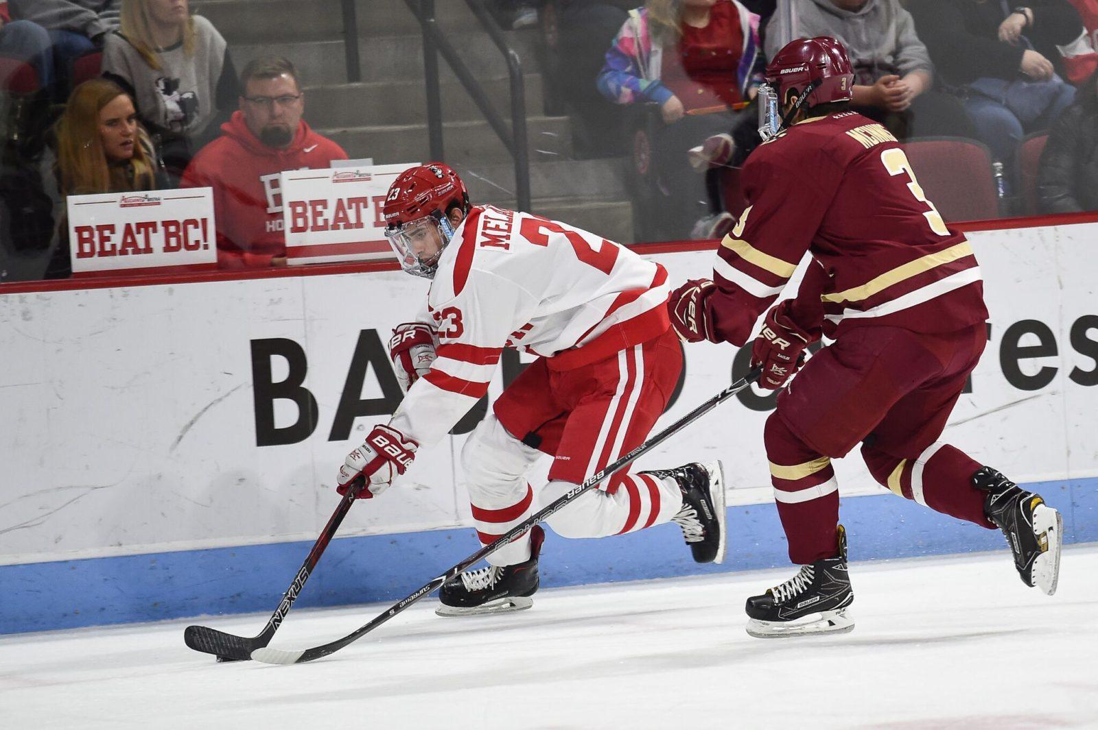 Drew Melanson notched an assist in the Terriers' series against Boston College. PHOTO BY MADDIE MALHOTRA/ DFP FILE PHOTO