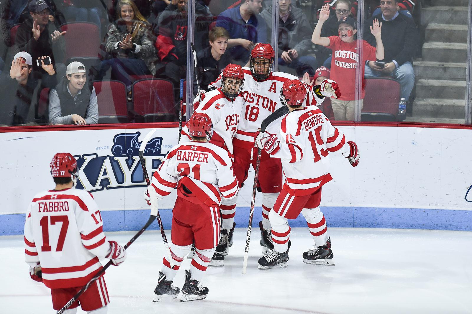 Junior forward Jordan Greenway and the Terriers will play Northeastern University again Friday night. PHOTO BY MADDIE MALHTORA/ DAILY FREE PRESS STAFF 