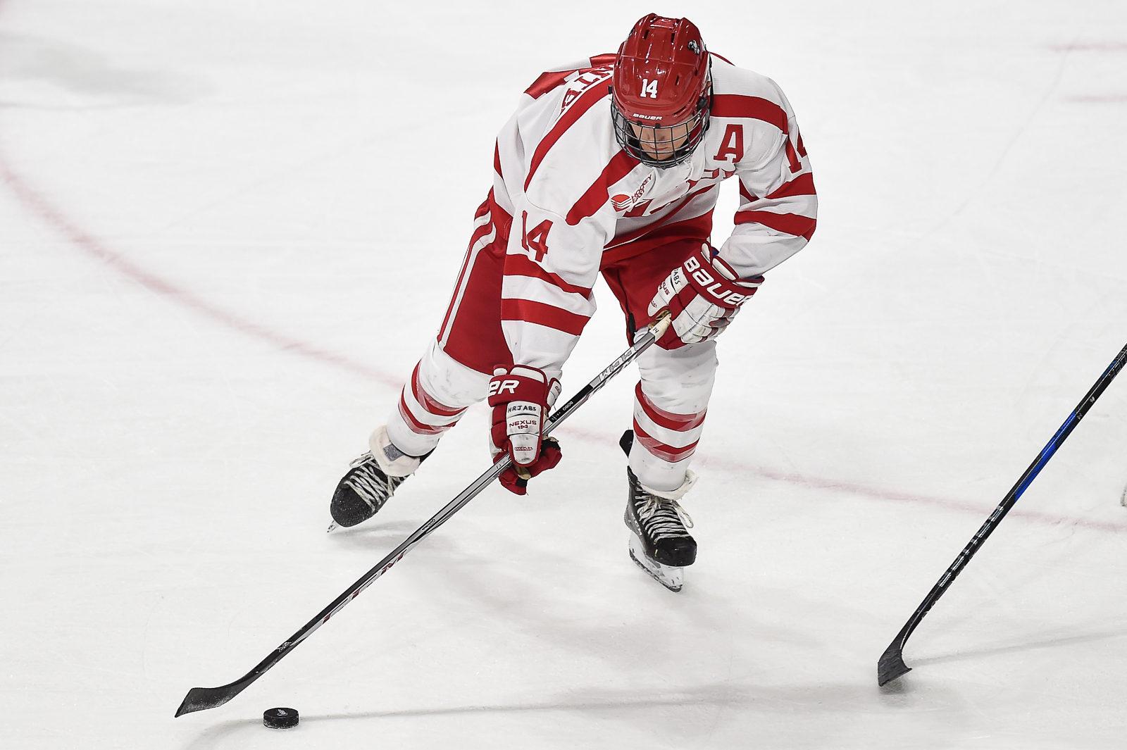 Junior forward Bobo Carpenter and the Terriers are ready for their biggest challenge of the year as the University of Denver comes to Boston. PHOTO BY MADDIE MALHOTRA/ DAILY FREE PRESS STAFF 