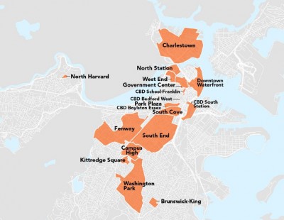 The Boston Redevelopment Authority announced March 24 that it will seek 10-year extensions for 14 of the 16 urban renewal plan areas that are expiring this year. ILLUSTRATION COURTESY OF THE BOSTON REDEVELOPMENT AUTHORITY 