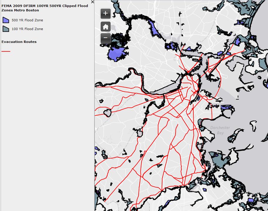 A map shows flood zones and evacuation routes in Boston. Boston Mayor Martin Walsh announced Thursday that the City of Boston and the Metro Boston Homeland Security Region received $18 million in homeland security funding. ILLUSTRATION FROM CITYOFBOSTON.GOV