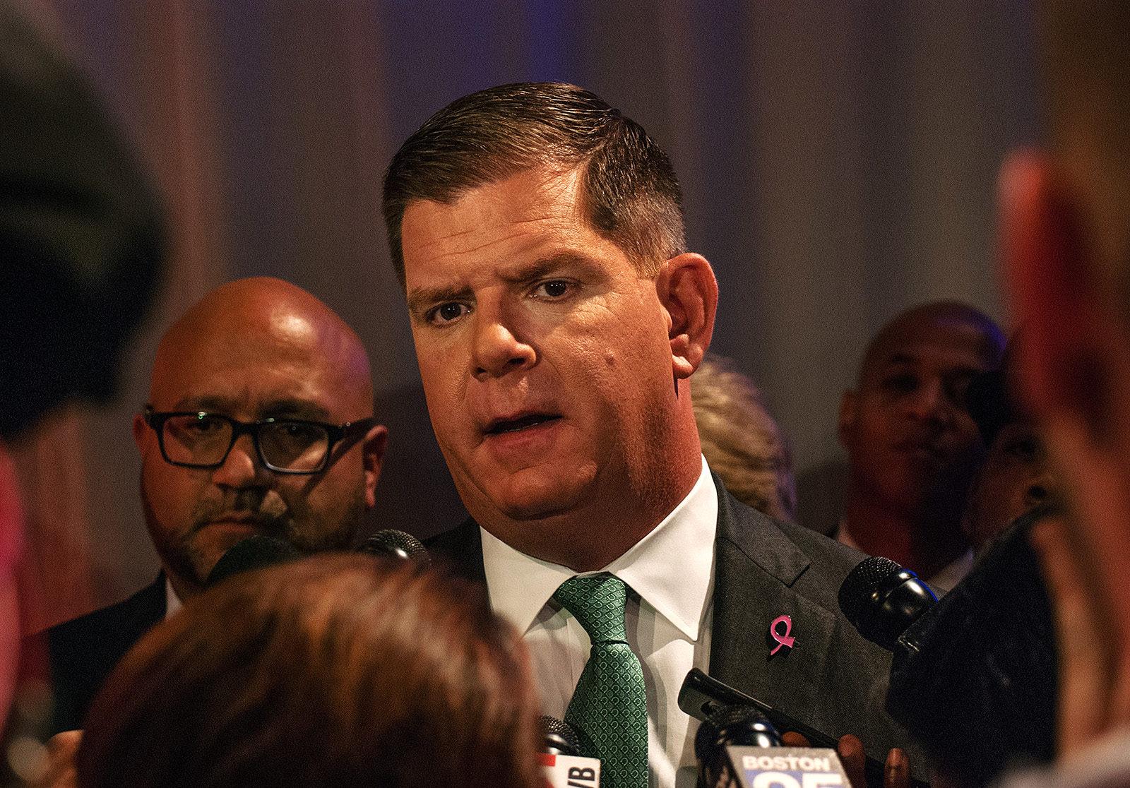 Mayor Martin Walsh, shown after a 2017 mayoral debate, received the National Leadership Award from the Community Anti-Drug Coalitions of America at the 30th Annual National Leadership Forum Thursday. WILLIAM BEVEVINO/ DFP FILE
