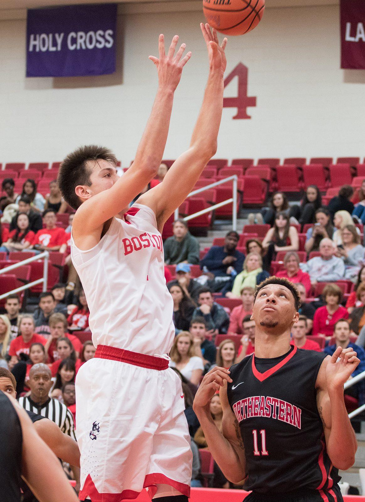 Junior forward Nick Havener has been one of the few efficient players for the Terriers in their past two games. PHOTO BY JUSTIN HAWK/ DAILY FREE PRESS STAFF