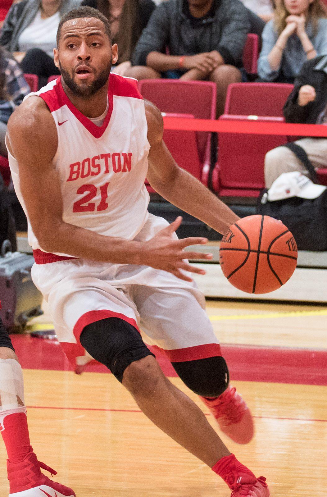 Junior guard Cedric Hankerson led BU in points on Wednesday with 18. PHOTO BY JUSTIN HAWK/ DAILY FREE PRESS STAFF