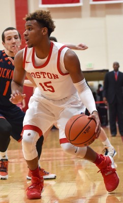 Sophomore Cheddi Mosely recorded his first-career double-double. PHOTO BY MADDIE MALHOTRA/DAILY FREE PRESS STAFF