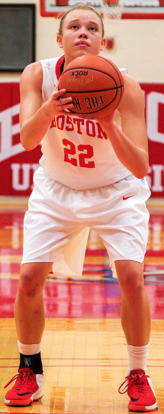 Senior Corrine Williams and the rest of the Terriers will have tough out of conference games this season, PHOTO BY JOHN KAVOURIS/ DAILY FREE PRESS STAFF