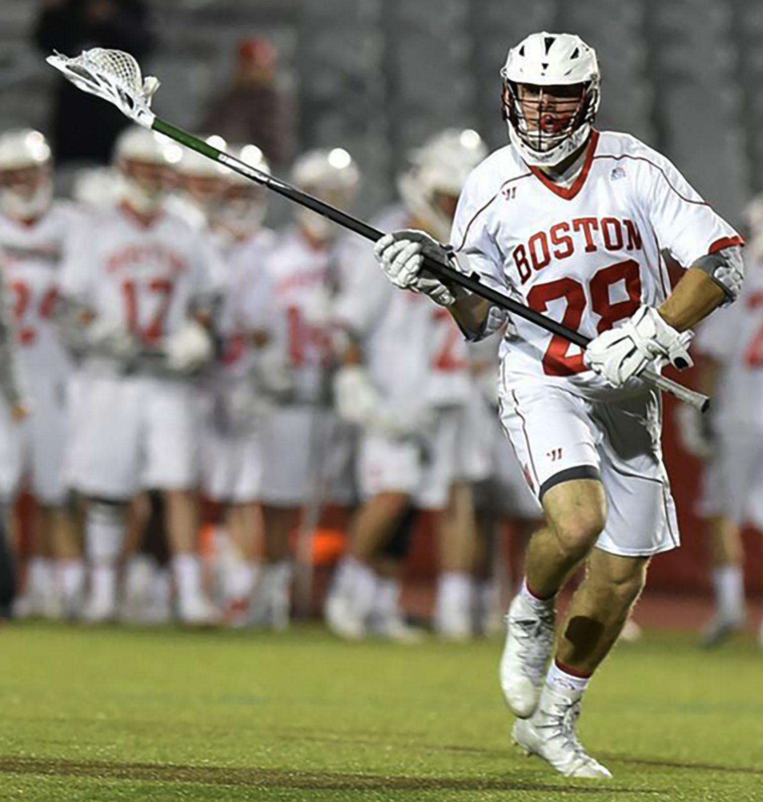 Henry Lee was one of 12 BU players to score a goal in the team's blowout win over Colgate. Lee and the rest of the senior class will need to continue to play at a high level for the Terriers to stay unbeaten. PHOTO BY MADDIE MALHOTRA/ DAILY FREE PRESS STAFF