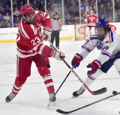 "JFK" has emerged as a dependable first-line center for head coach David Quinn. PHOTO BY MADDIE MALHOTRA/DAILY FREE PRESS STAFF