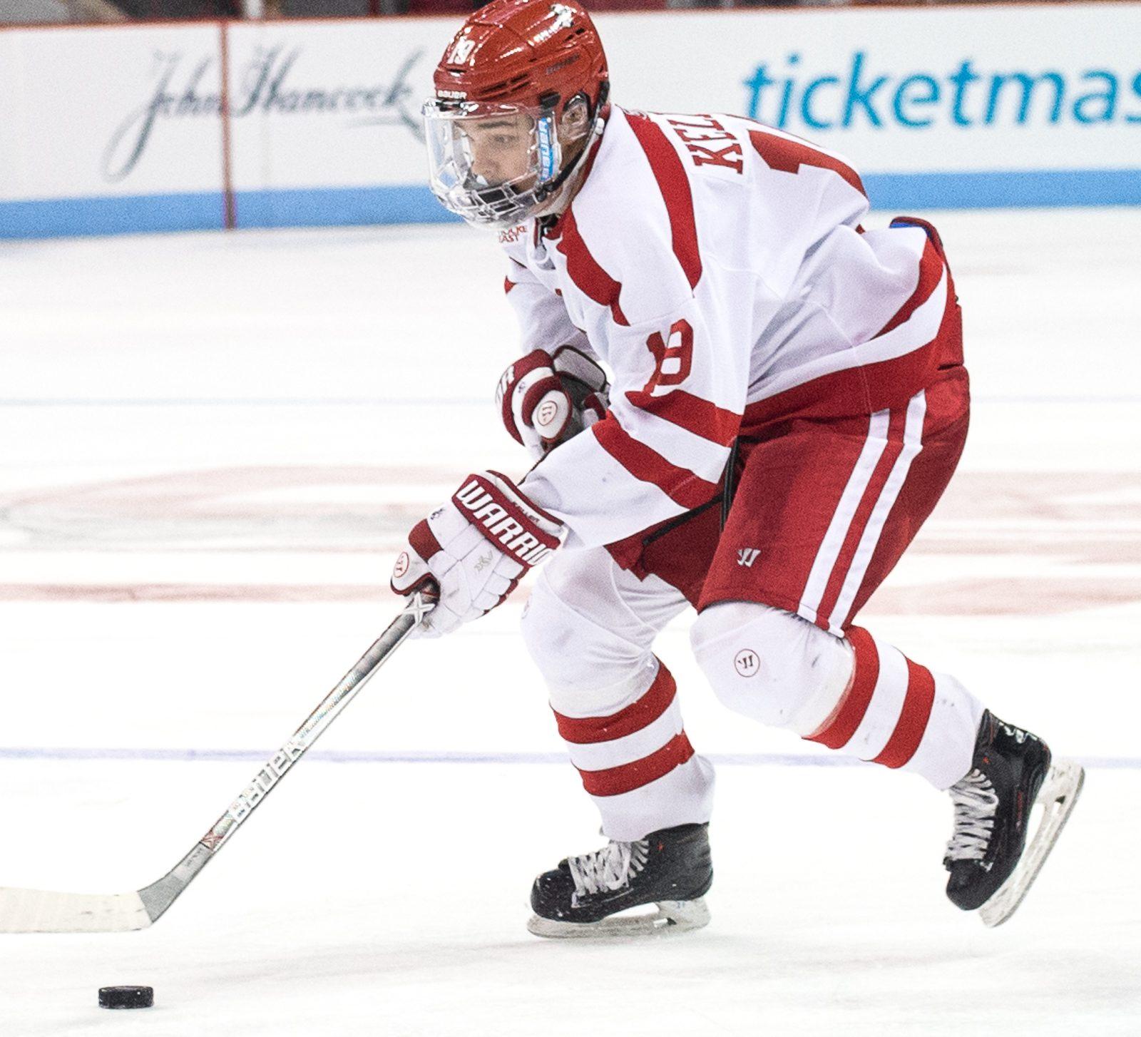 There is no timetable for freshman forward Clayton Keller's return. PHOTO BY MADDIE MALHOTRA/ DAILY FREE PRESS STAFF