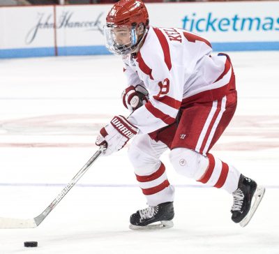 There is no timetable for freshman forward Clayton Keller's return. PHOTO BY MADDIE MALHOTRA/ DAILY FREE PRESS STAFF 