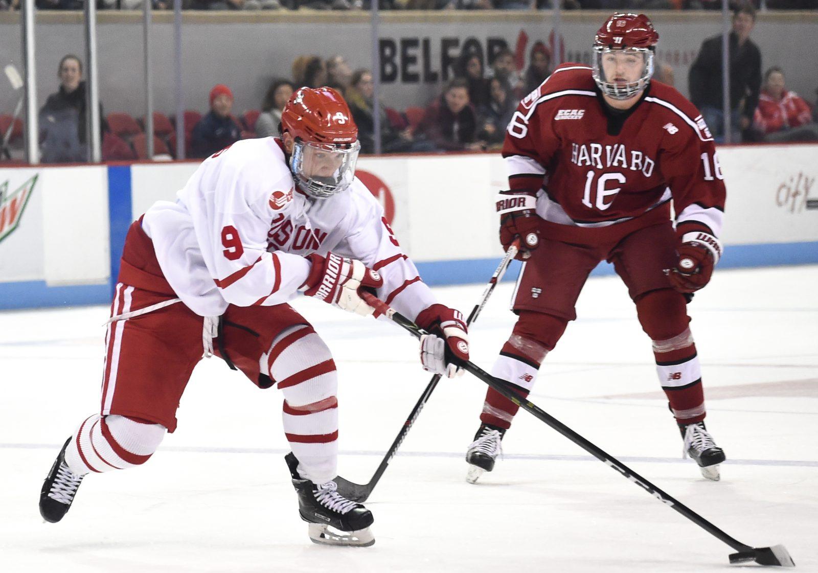 Freshman forward Kieffer Bellows has scored the third-most goals for BU this season. PHOTO BY MADDIE MALHOTRA/ DAILY FREE PRESS STAFF 