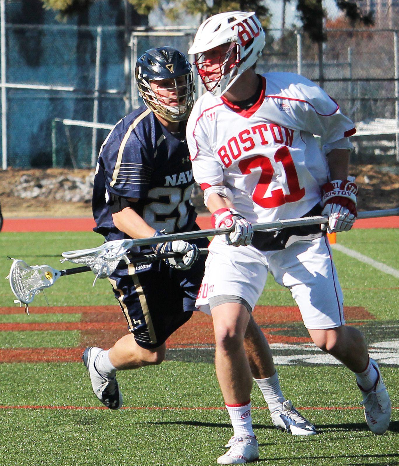 Senior Greg Wozniak became the 22nd Terrier to score a goal this season after he got on the scoreboard against Lafayette on Saturday. PHOTO BY AMANDA LUCIDI/ DAILY FREE PRESS STAFF