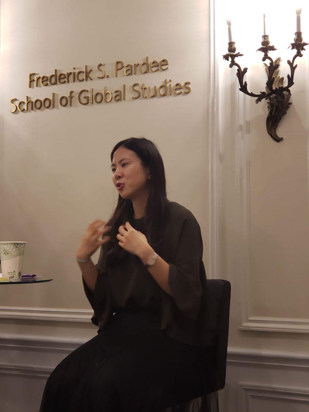 Boston University alumna Monica Kang speaks Wednesday at the Pardee School about her book, “Rethink Creativity: How to Innovate, Inspire, and Thrive at Work.” COURTESY OF SARAH SCHUMANN