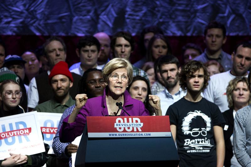 Elizabeth Warren at the “Our Revolution” rally at Orpheum Theatre in March. PHOTO BY CHLOE GRINBERG/ DFP FILE PHOTO