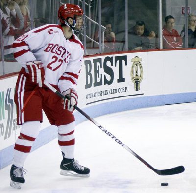 Somerby ranked second in Hockey East with 77 blocked shots last year. PHOTO BY MAYA DEVEREAUX/ DFP FILE PHOTO