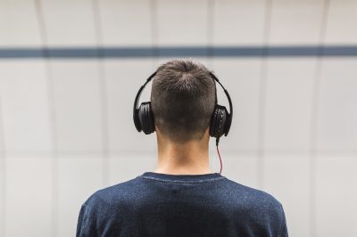 man wearing headphones