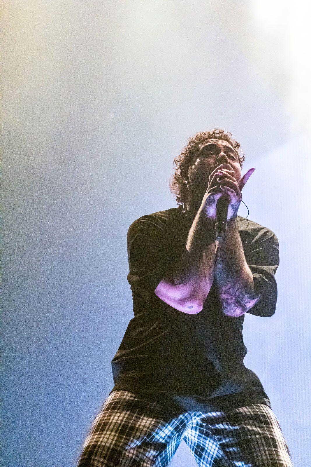 Post Malone performs at TD Garden on Tuesday as part of a two-night stop in Boston during the tour for his recently released album, “Hollywood’s Bleeding.” SOFIA KOYAMA/ DAILY FREE PRESS STAFF