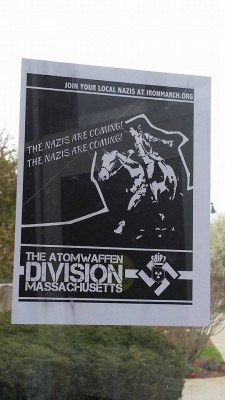 The Boston University Police Department is investigating neo-Nazi posters that were posted around BU's campus over the weekend. PHOTO COURTESY MARLO KALB