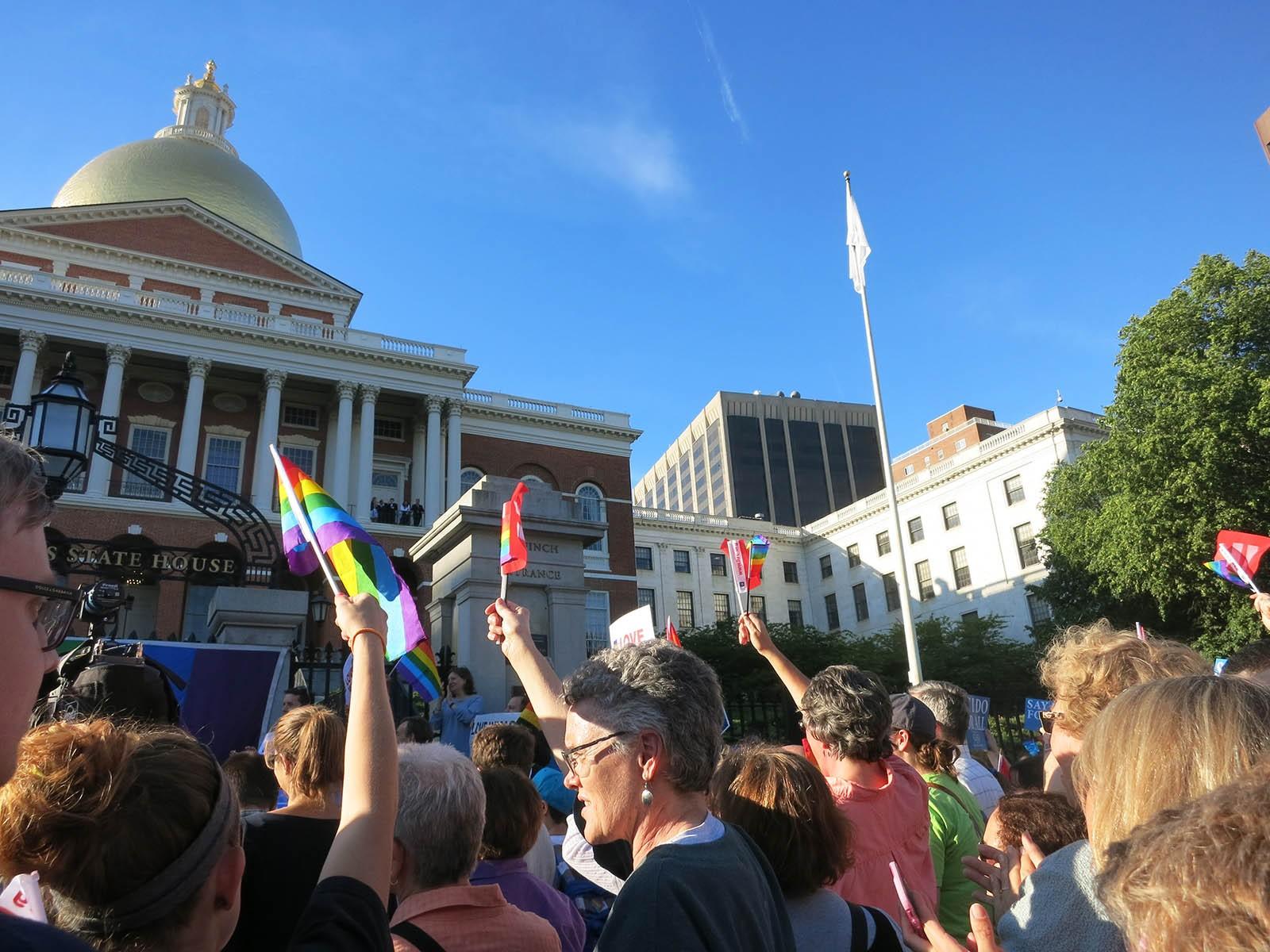 Residents gather to celebrate Supreme Court same-sex marriage decision