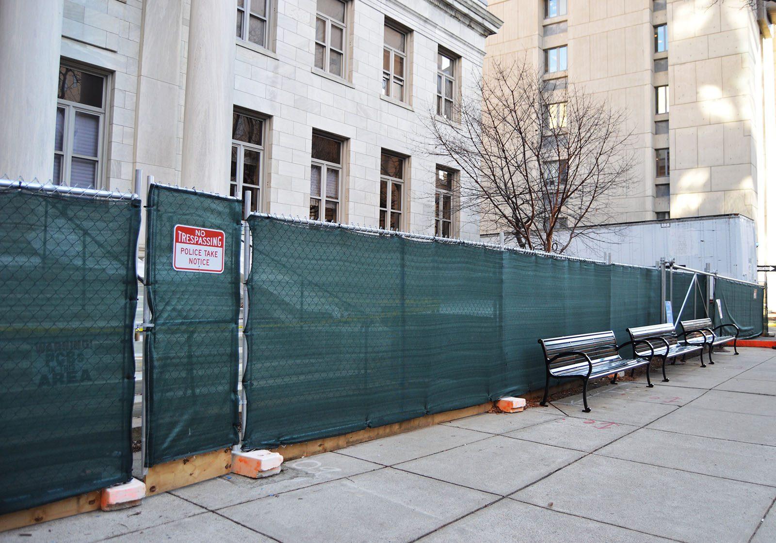 The Prouty Garden at Boston Children’s Hospital is being demolished after failed attempts to protect it during the hospital’s expansion. PHOTO BY ERIN BILLINGS/ DAILY FREE PRESS STAFF