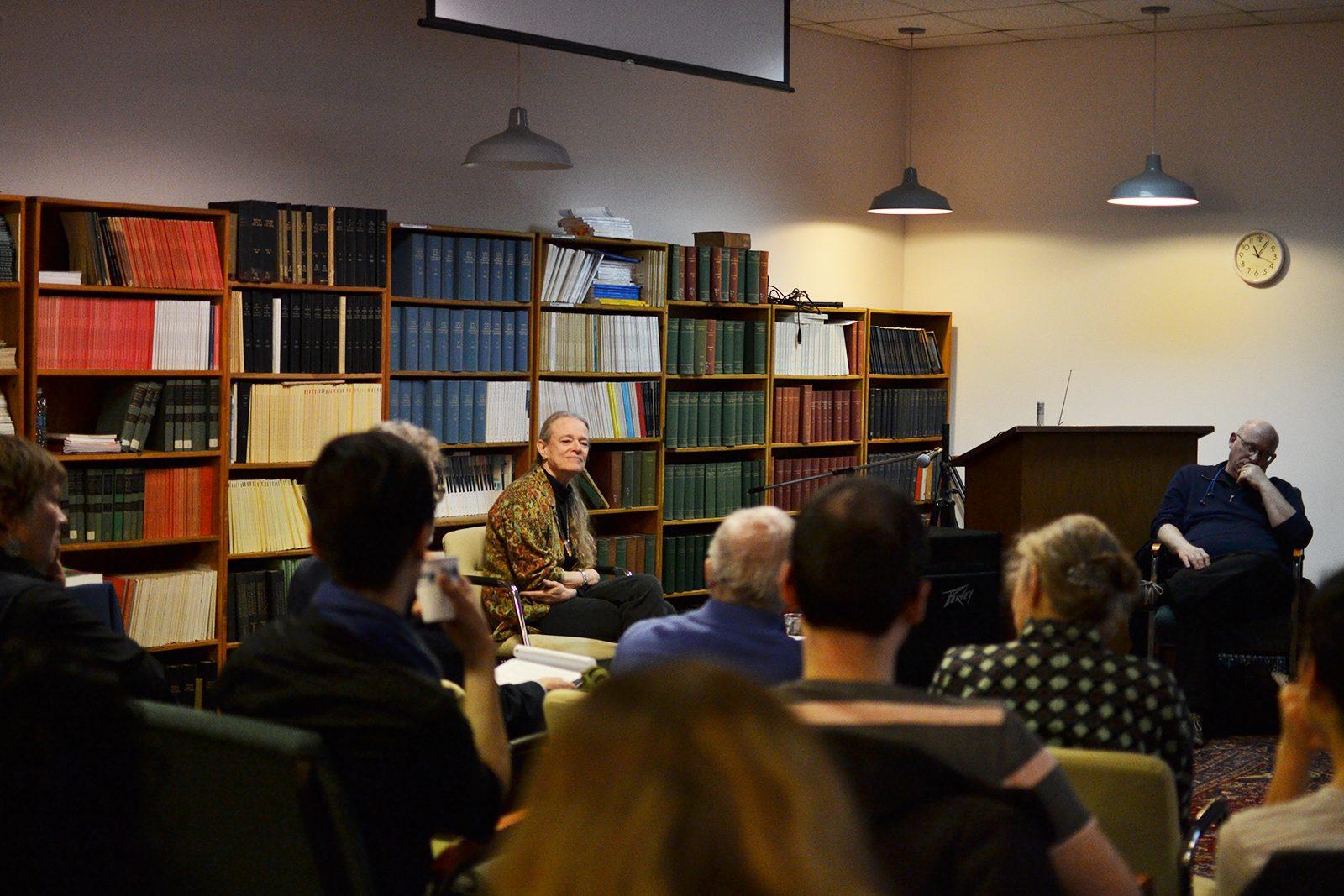 Marilyn Charles speaks about trauma, identity and social justice on Saturday at the Boston Graduate School of Psychoanalysis. PHOTO BY CHLOE GRINBERG/ DAILY FREE PRESS STAFF