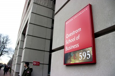 Boston University’s Questrom School of Business released "Reimagining Business Education: A World of Ideas,” a study on business education, on Thursday. PHOTO BY OLIVIA NADEL/DAILY FREE PRESS STAFF