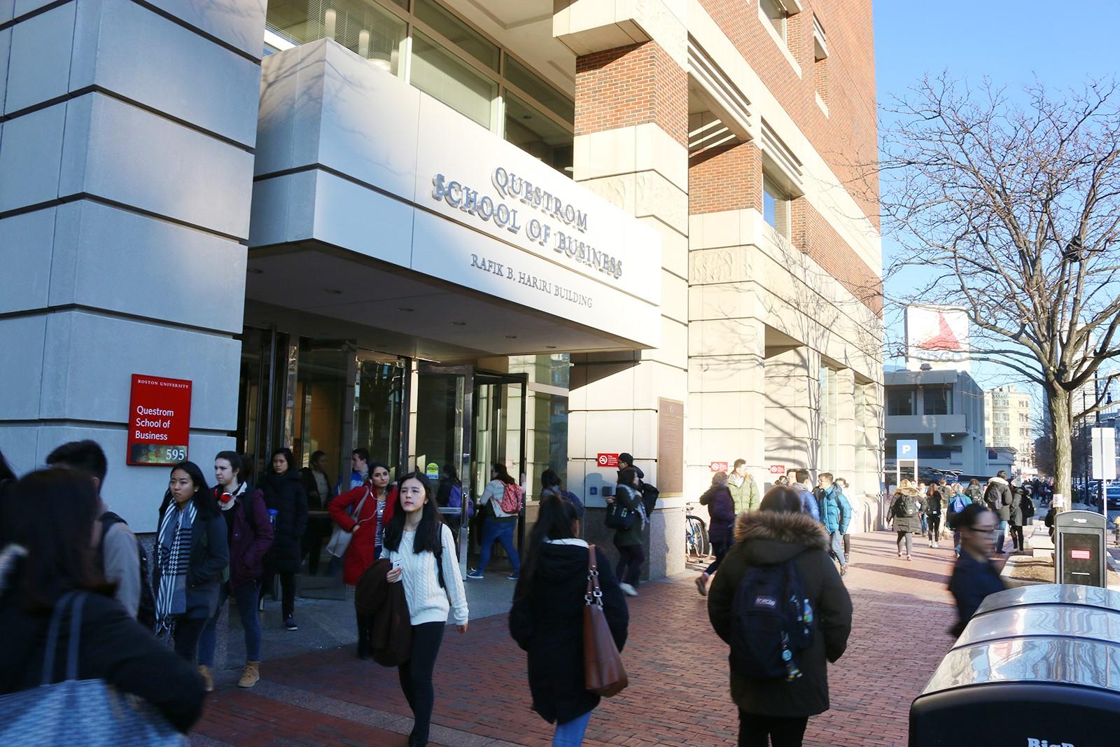 The Questrom School of Business celebrated the first anniversary since the Allen and Kelli Questrom gave a record-breaking donation to the school that resulted in the name change. PHOTO BY ANNALYN KUMAR/DAILY FREE PRESS STAFF