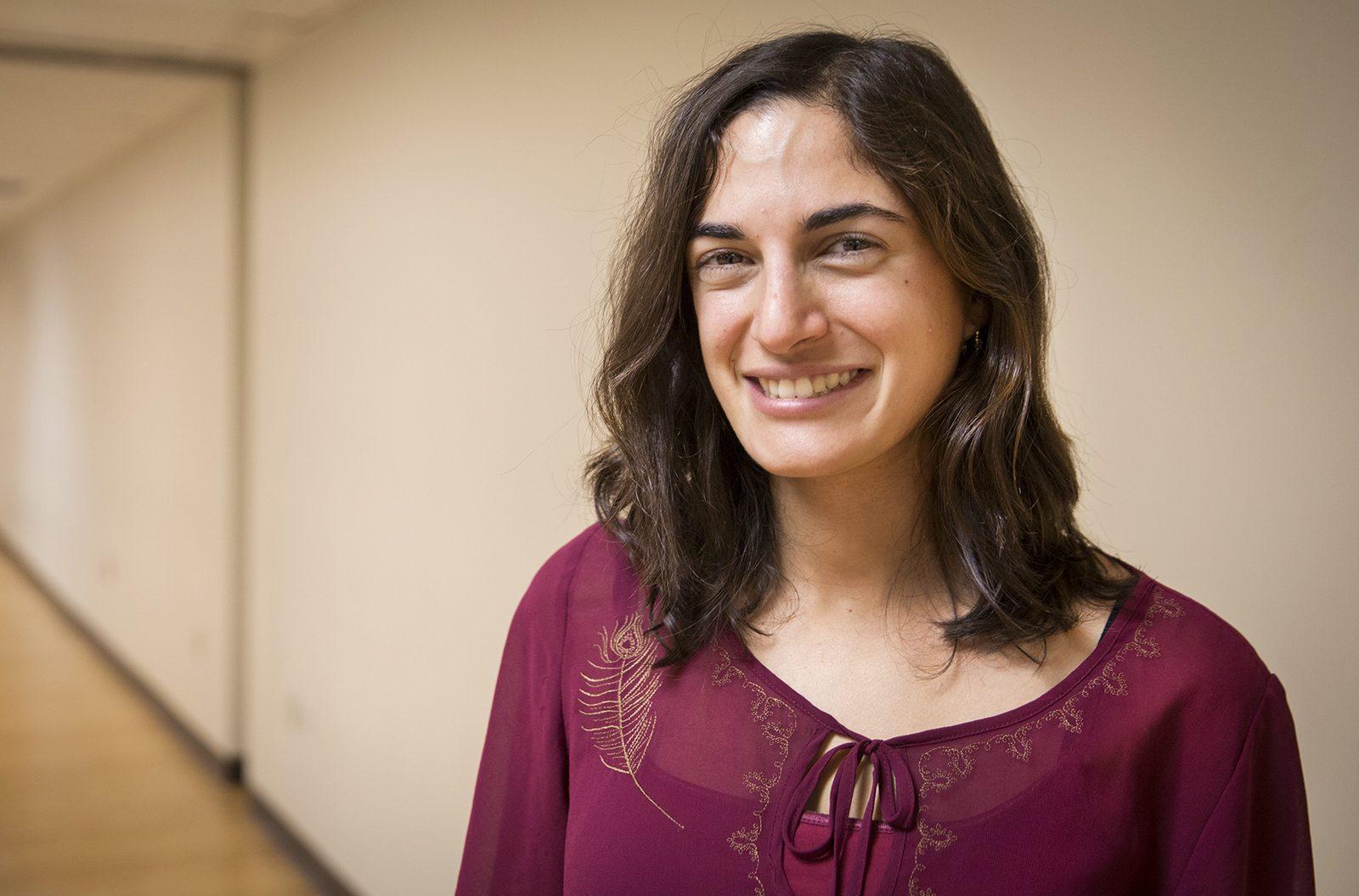 Sarabeth Buckley, a member of the Graduate Student Organization, is in favor of unionizing. PHOTO BY SARAH SILBIGER/ DAILY FREE PRESS STAFF