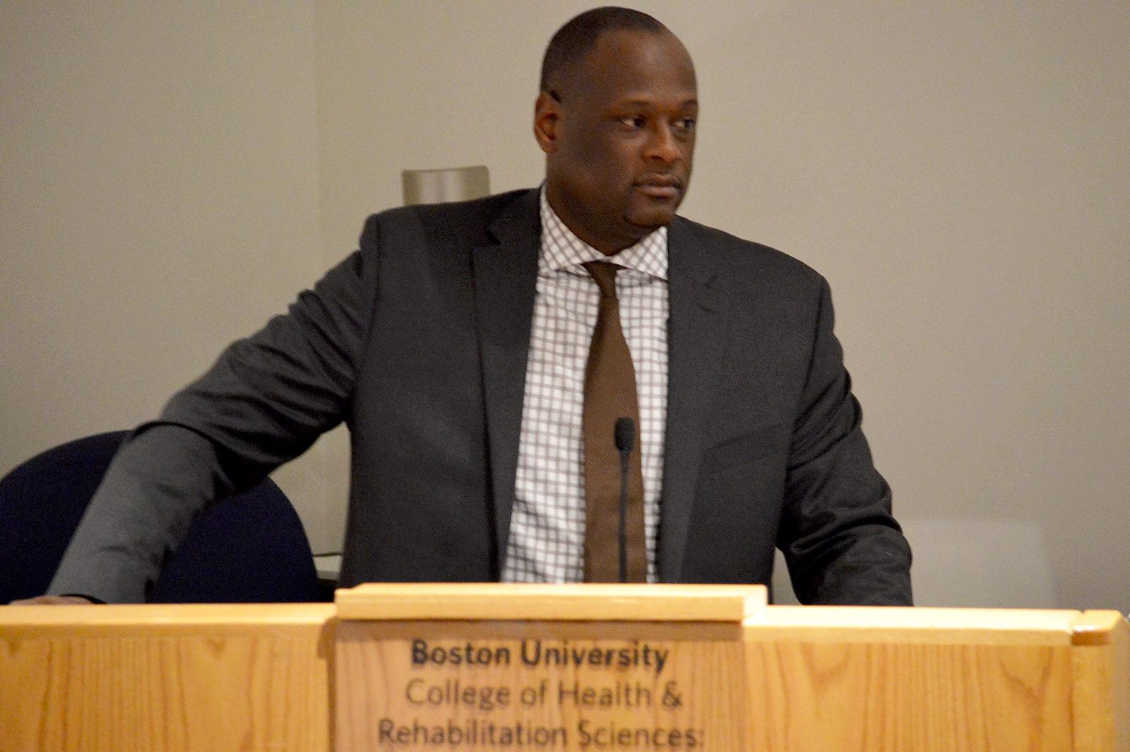 Following a low voter turnout in the Boston mayoral preliminary election, the City Council Special Committee on civil rights hears a docket addressing voter registration issues at Boston University’s Sargent College of Health and Rehabilitation Sciences Thursday night. PHOTO BY VIGUNTHAAN THARMARAJAH/ DAILY FREE PRESS STAFF
