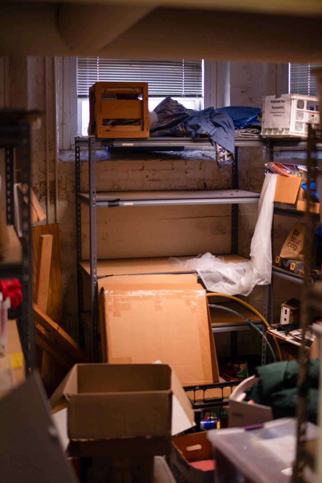 Clutter in the Student Activities Office storage unit. ZACH SCHWARTZ/DFP PHOTOGRAPHER