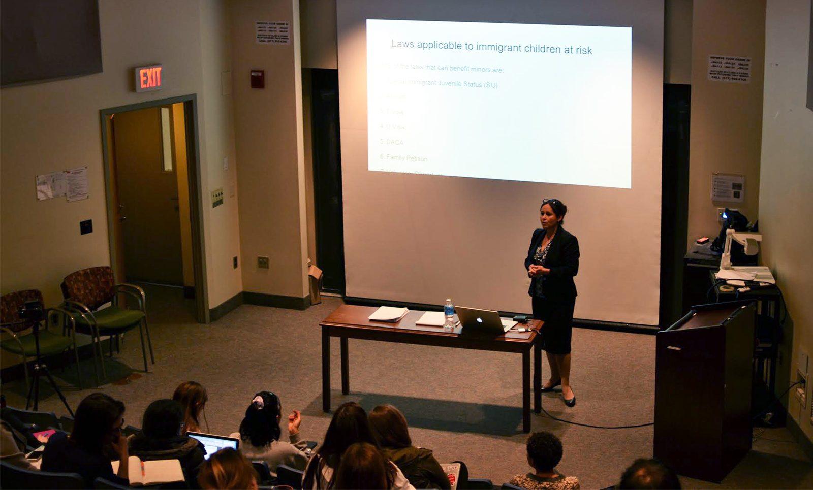 The Boston University School of Education hosts a discussion Tuesday night about the mental health and legal challenges undocumented families face Tuesday night. PHOTO BY CHLOE GRINBERG/ DAILY FREE PRESS STAFF