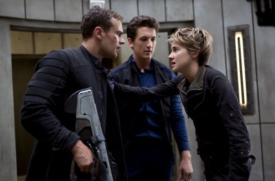 Theo James as Four, Miles Teller as Peter and Shailene Woodley as Tris star in “The Divergent Series: Insurgent,” which premiered Friday. PHOTO BY ANDREW COOPER/LIONSGATE