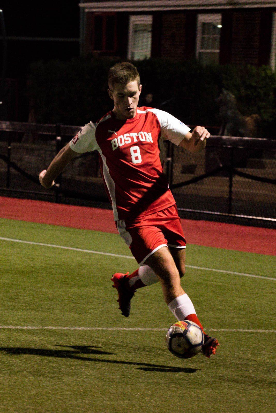 The Boston University men's soccer team will host the University of Massachusetts at Nickerson Field Friday night, hoping to pick up its first win of the season. PHOTO BY LEXI PLINE/ DFP FILE PHOTO