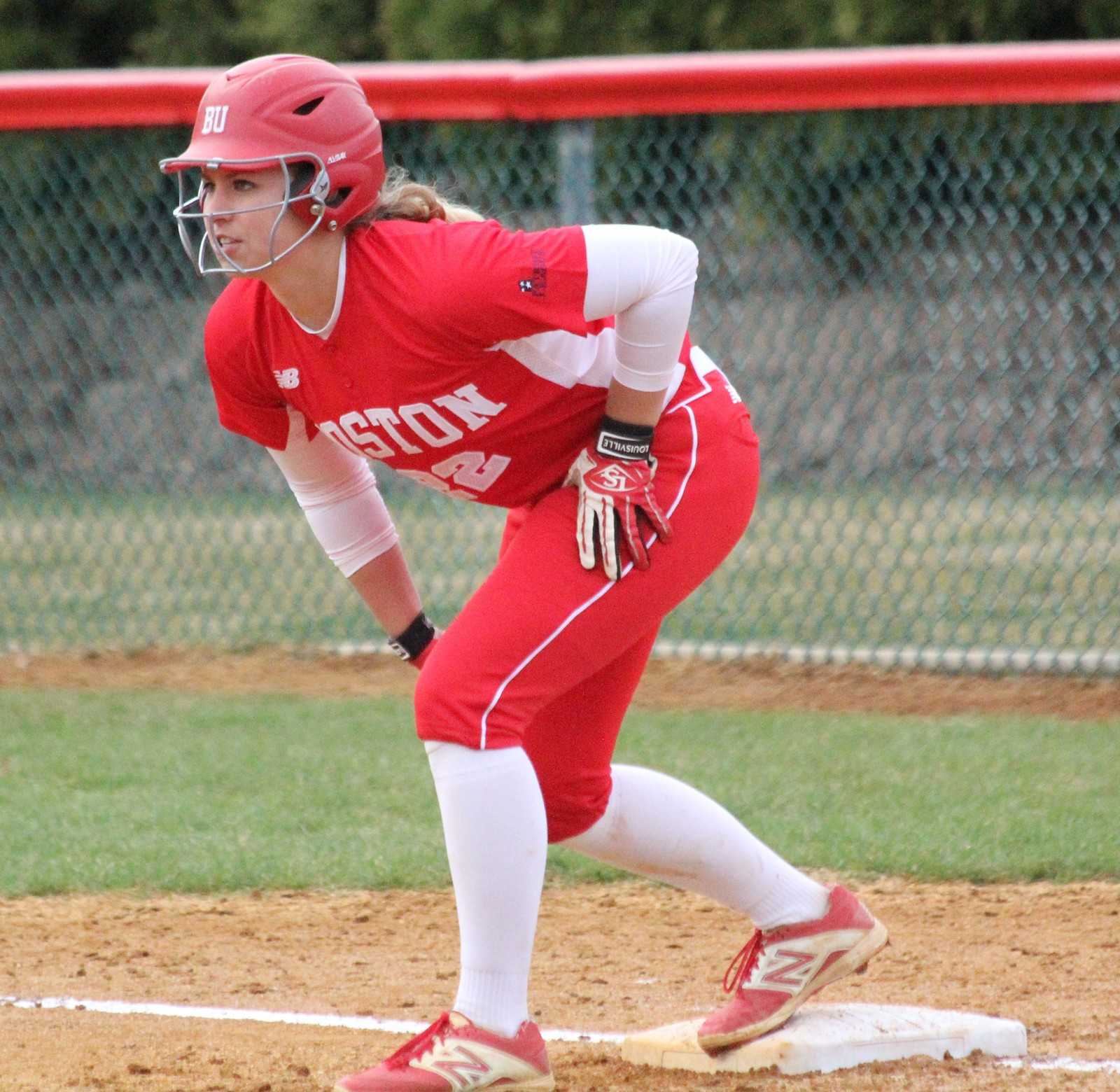 Kaitlin Sahlinger is now batting .222 on the year. PHOTO BY SOFIA FARENTINOS/DAILY FREE PRESS STAFF