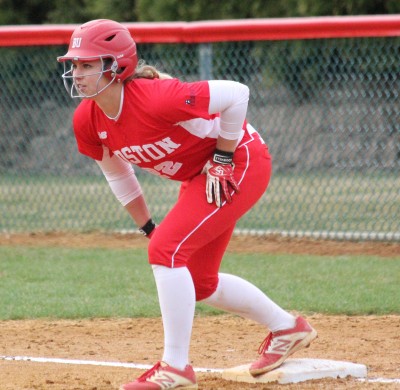 Kaitlin Sahlinger is now batting .222 on the year. PHOTO BY SOFIA FARENTINOS/DAILY FREE PRESS STAFF 