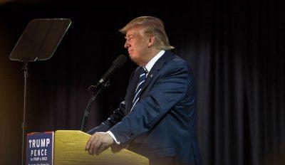 President-elect Donald Trump speaks at a campaign event in Manchester, New Hampshire in October. PHOTO BY OLIVIA NADEL/ DFP FILE PHOTO 