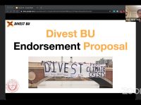Boston University Student Government discusses Divest BU endorsement proposal