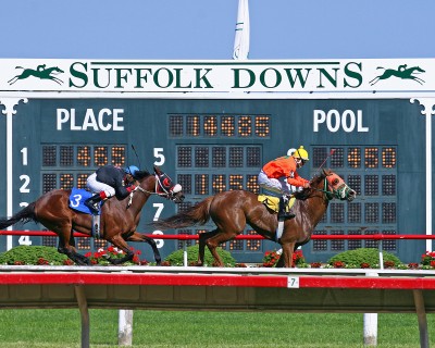 Racing will return Saturday to Suffolk Downs in East Boston after the racetrack closed in 2014. PHOTO COURTESY WIKIMEDIA COMMONS