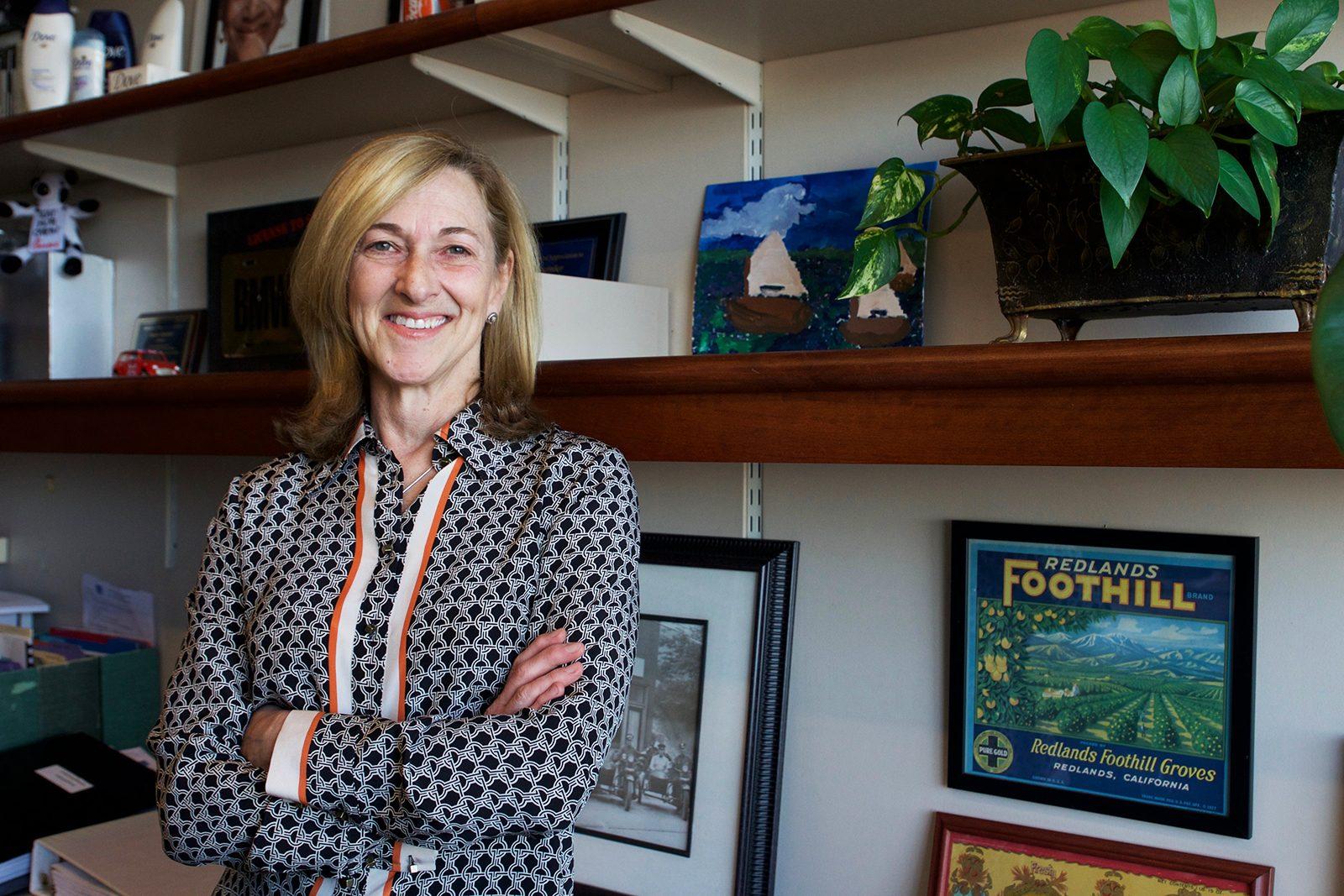 Susan Fournier, a marketing professor in the Questrom School of Business, discusses recent issue of controversial advertisement placement. PHOTO BY SYDNEY MAES/ DAILY FREE PRESS STAFF