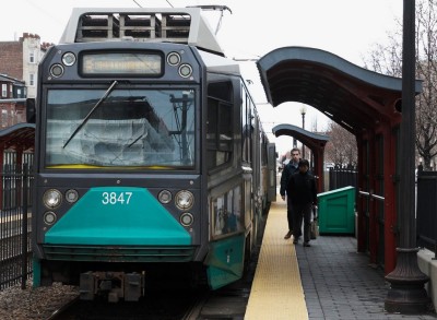 The Massachusetts Bay Transportation Authority began its "pay your fare, it's only fair" initiative on all above-ground Green Line stations this weekend. PHOTO BY BRITTANY CHANG/DAILY FREE PRESS STAFF
