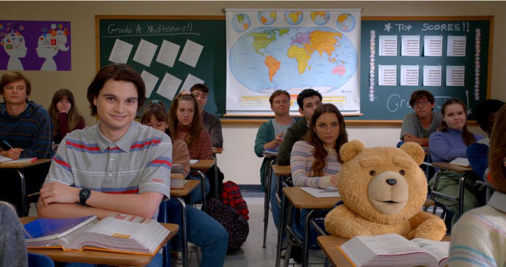 Still from Ted (2024) episode “Desperately Seeking Susan”. This television prequel of the popular 2012 movie premiers on Jan. 11. COURTESY OF PEACOCK