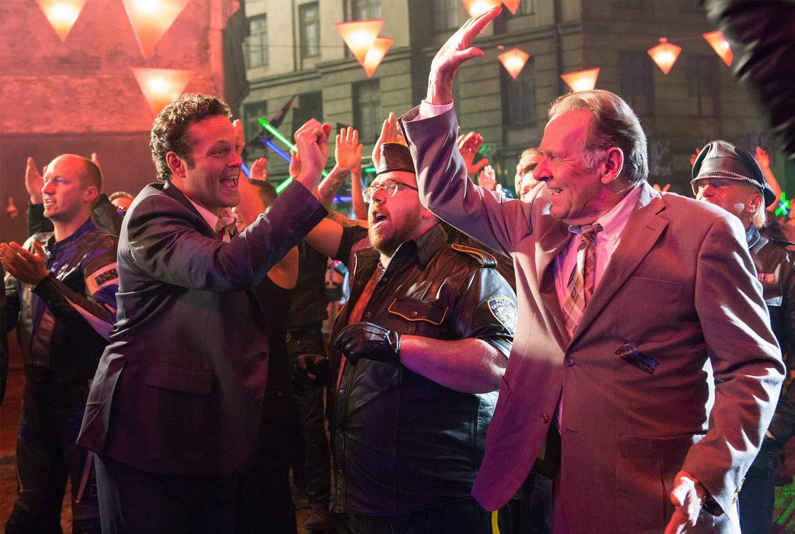 (From left) Vince Vaughn, Nick Frost and Tom Wilkinson star in “Unfinished Business,” premiering Friday. PHOTO COURTESY OF TWENTIETH CENTURY FOX
