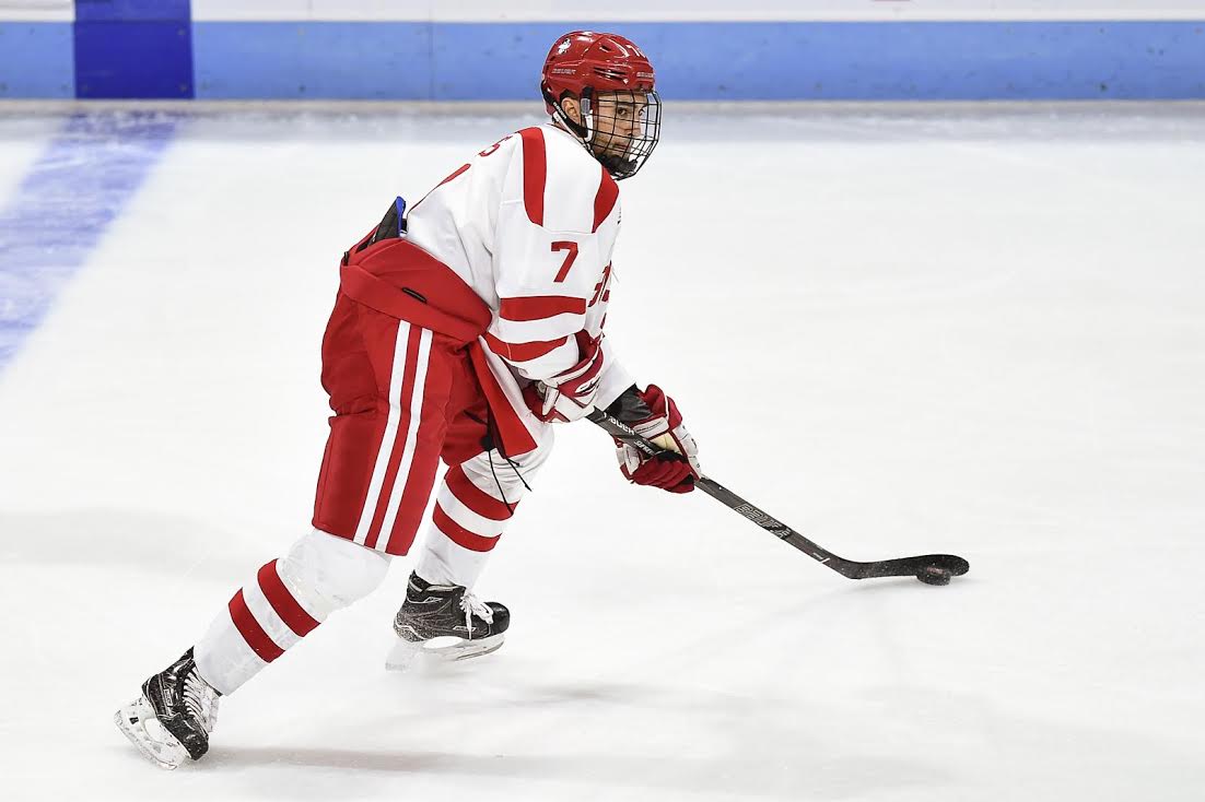 Sophomore defenseman Chad Krys has four assists this season after six games this season. PHOTO BY MADDIE MALHOTRA/ DAILY FREE PRESS STAFF