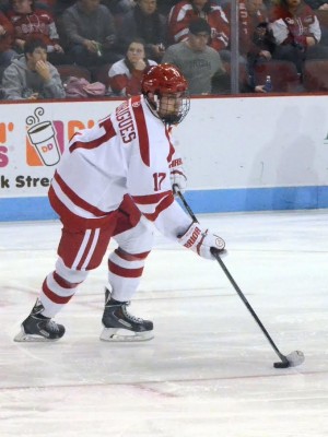 Senior assistant captain Evan Rodrigues scored his sixth goal of the season Saturday night against Union. PHOTO BY DANIEL GUAN/DAILY FREE PRESS STAFF