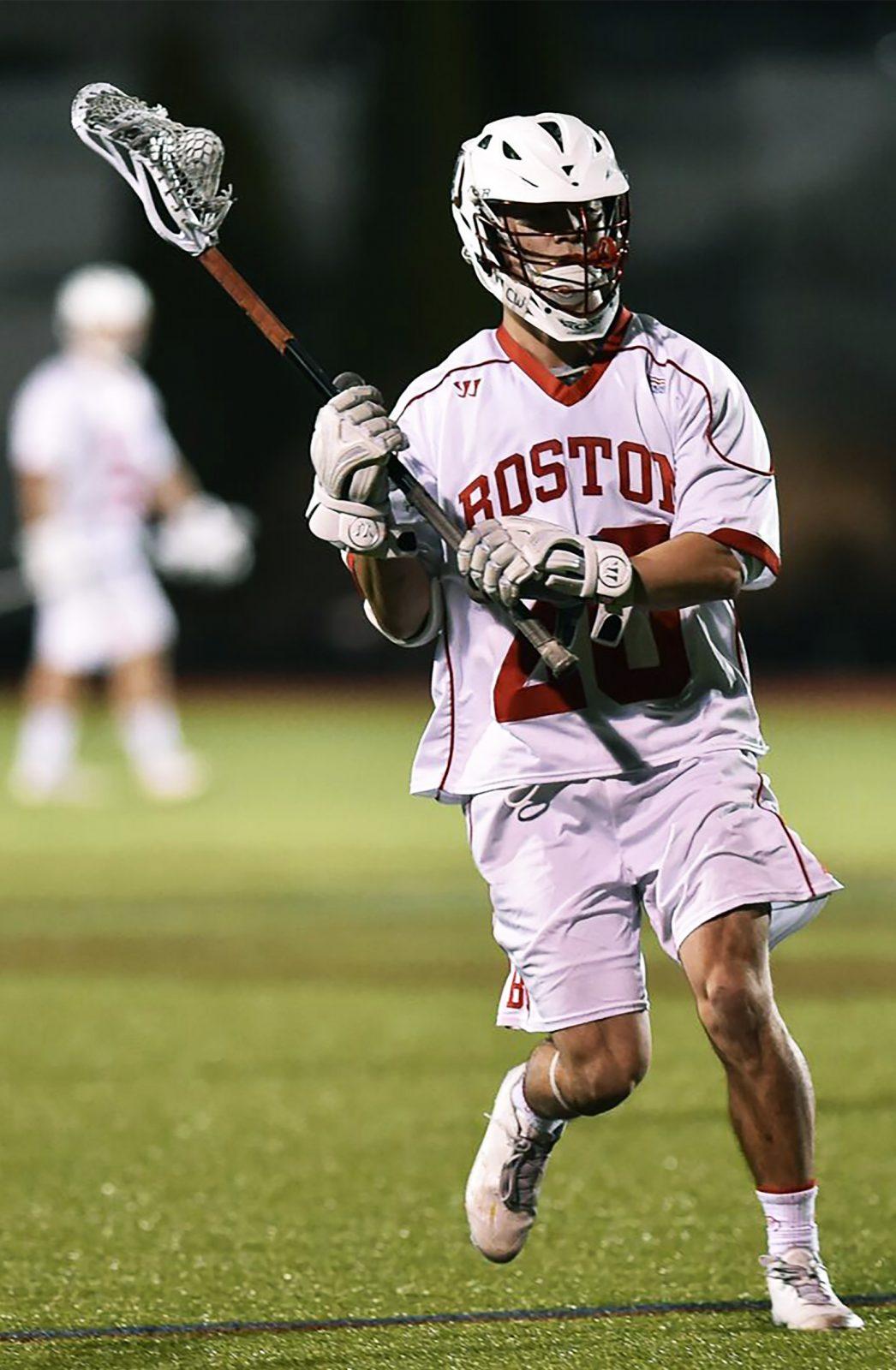 The Terriers will need Joe Stucky to continue his success in the faceoff X this weekend. PHOTO BY MADDIE MALHOTRA/ DAILY FREE PRESS STAFF