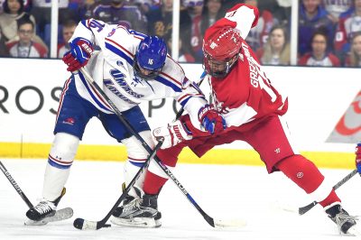 Sophomore forward Jordan Greenway took two minor penalties. PHOTO BY MADDIE MALHOTRA/DAILY FREE PRESS STAFF