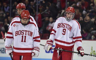 BU struggled to get anything going against Merrimack. PHOTO BY MADDIE MALHOTRA/ DAILY FREE PRESS STAFF 