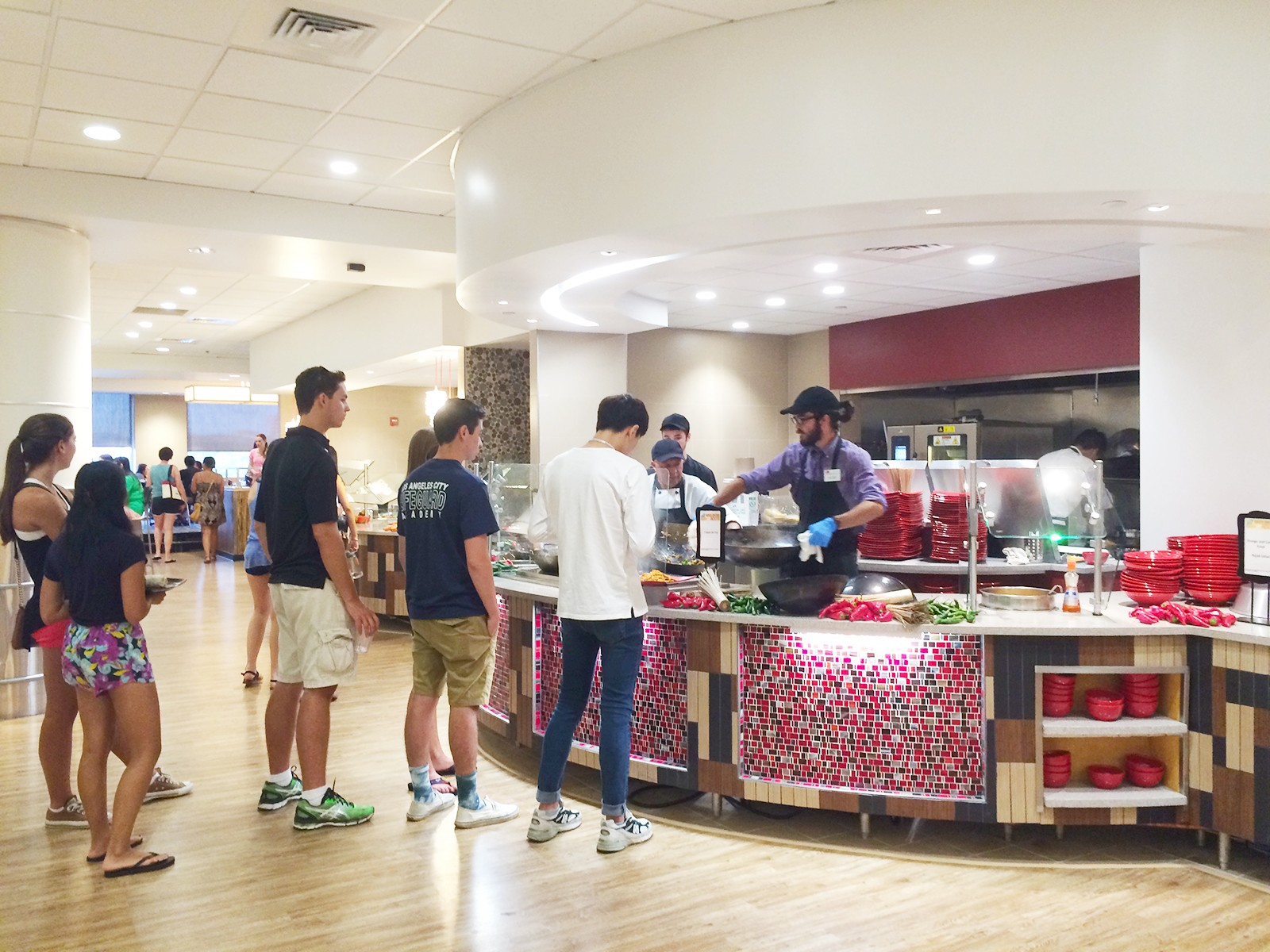 Warren Dining Hall has undergone significant renovations, including a gluten-free station and an authentic asian cuisine station. PHOTO BY MAE DAVIS/DAILY FREE PRESS STAFF