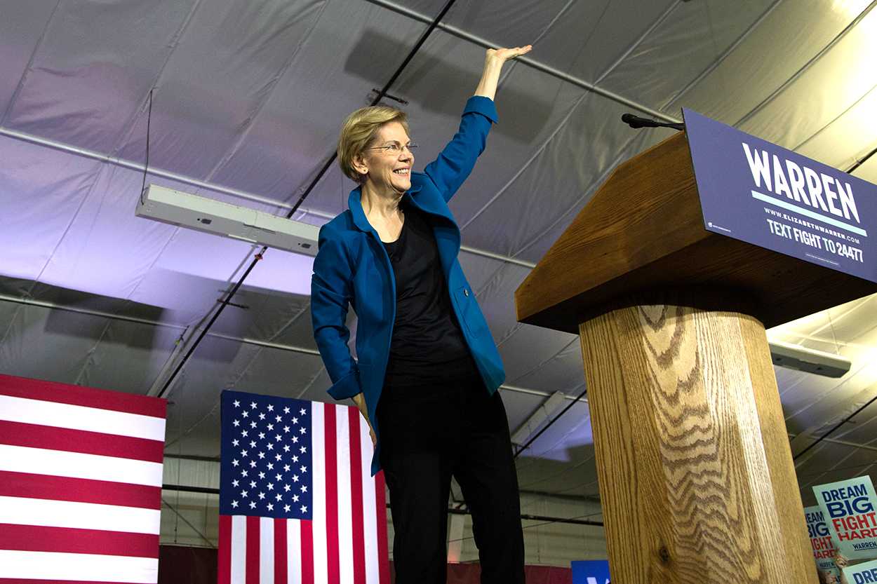Mass. Sen. Elizabeth Warren finished fourth in the New Hampshire presidential primary election Tuesday. She will be on the ballot in Mass. on Super Tuesday on March 3. VIGUNTHAAN THARMARAJAH/ DAILY FREE PRESS STAFF